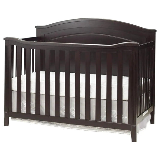 SF Home Espresso Solid Wood Convertible Crib with dark espresso finish and slatted sides on Tampa Home & Garden Store