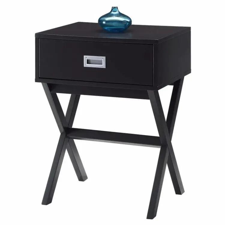Modern 1-Drawer Bedside Table Nightstand End Table in Espresso Wood Finish - Tampa Home & Garden Store