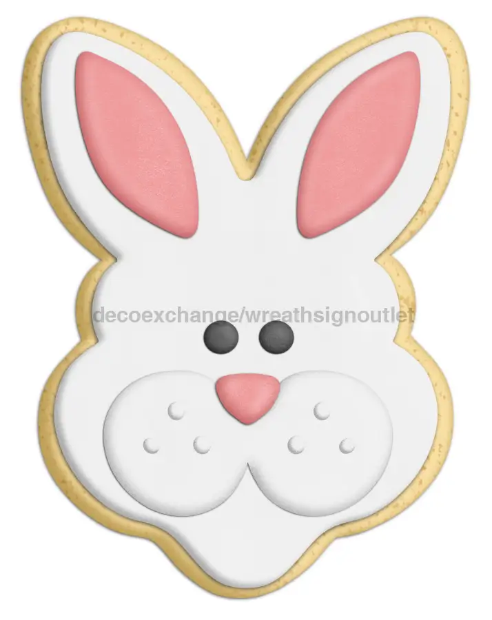 Easter sugar cookie bunny door hanger wood sign 22in white with pink ears DecoExchange on Tampa Home & Garden Store