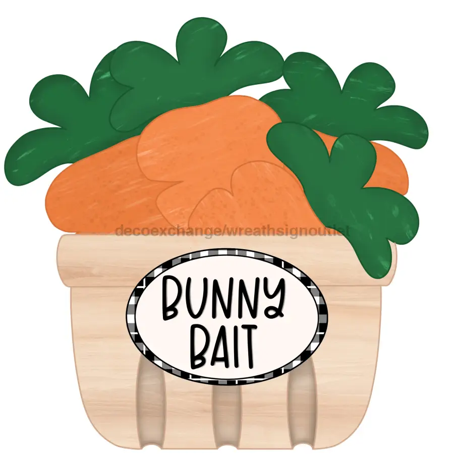 Easter Bunny Bait Wood Sign Door Hanger DecoExchange carrot motif on Tampa Home & Garden Store