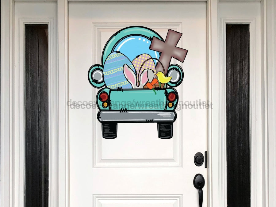 Easter Truck Sign, Easter Sign, wood sign, Door Hanger, DECOE-W-153, 22" Door Hanger - Tampa Home & Garden Store