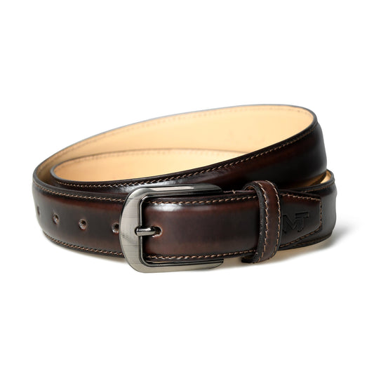 Eclipse Dark Brown Leather Belt - Tampa Home & Garden Store