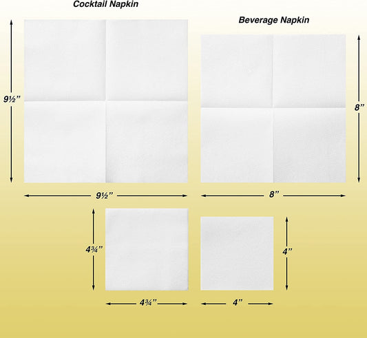 Eco-Friendly Linen-Feel Cocktail Napkins – Premium Disposable Beverage Napkins, Reusable & Biodegradable (4.75"x4.75" Folded, 50-Pack) - Tampa Home & Garden Store