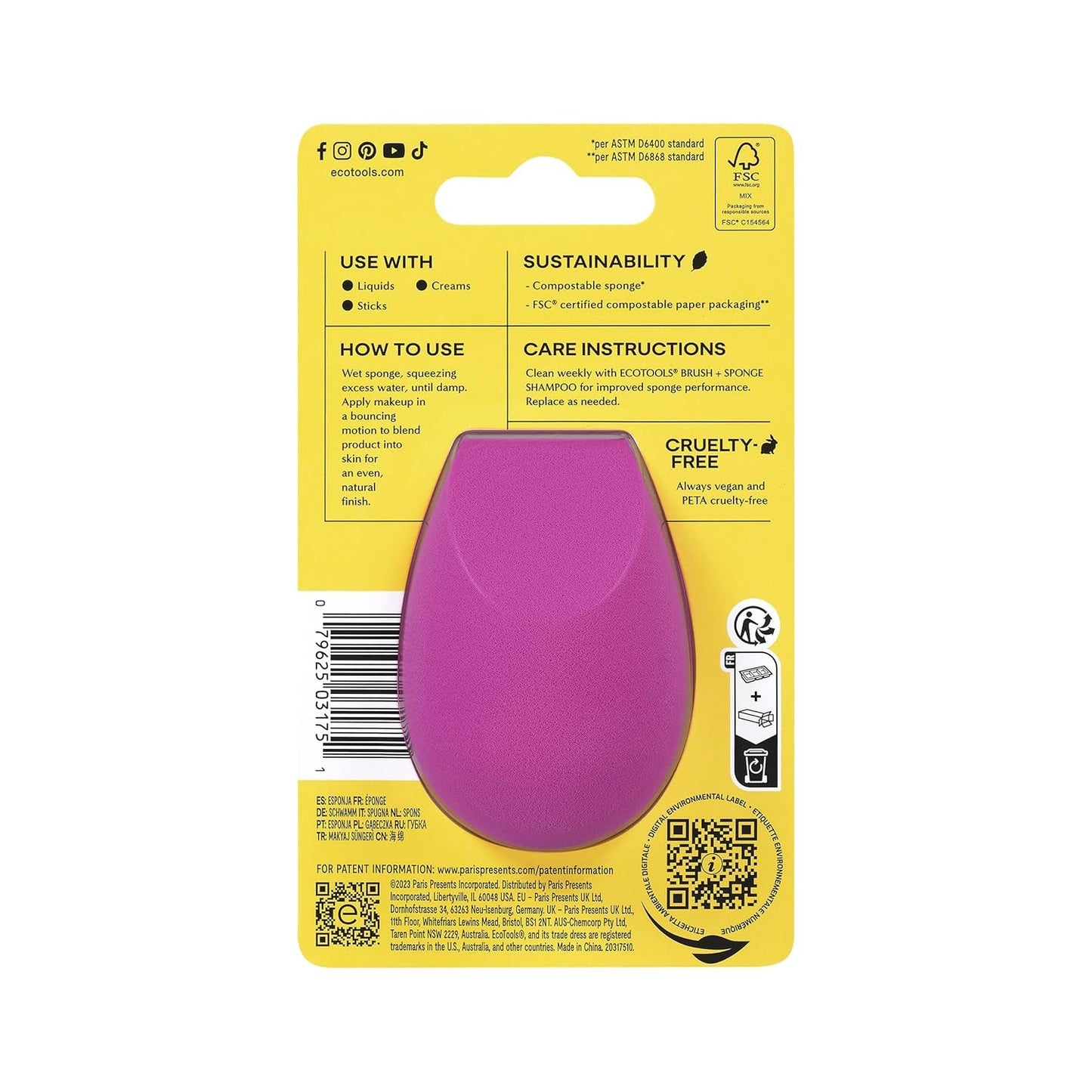 EcoTools Bioblender Compostable Makeup Sponge — Flawless Blending Meets Sustainability - Tampa Home & Garden Store