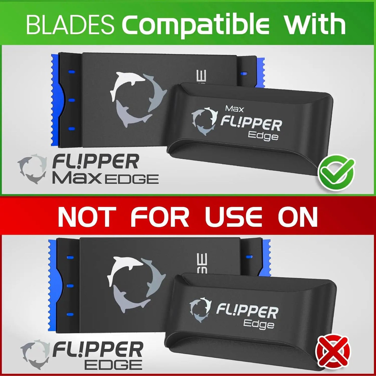 Flipper Edge replacement blades 10 pack acrylic safe plastic blades by Flipper Aquarium Products on Tampa Home & Garden Store