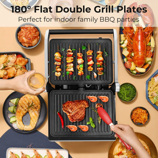 DirectDeals 3 in 1 Indoor Panini Press Grill with LED Display black sandwich maker on Tampa Home & Garden Store