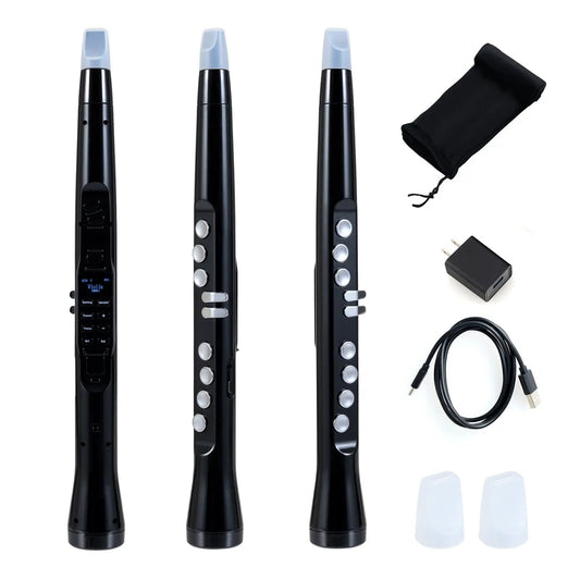 Electronic wind instrument saxophone DirectDeals, black body with blue mouthpiece; includes case on Tampa Home & Garden Store