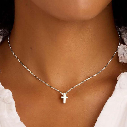 Elegant 14K Gold Plated Cross Necklace — Durable, Hypoallergenic & Timeless - Tampa Home & Garden Store