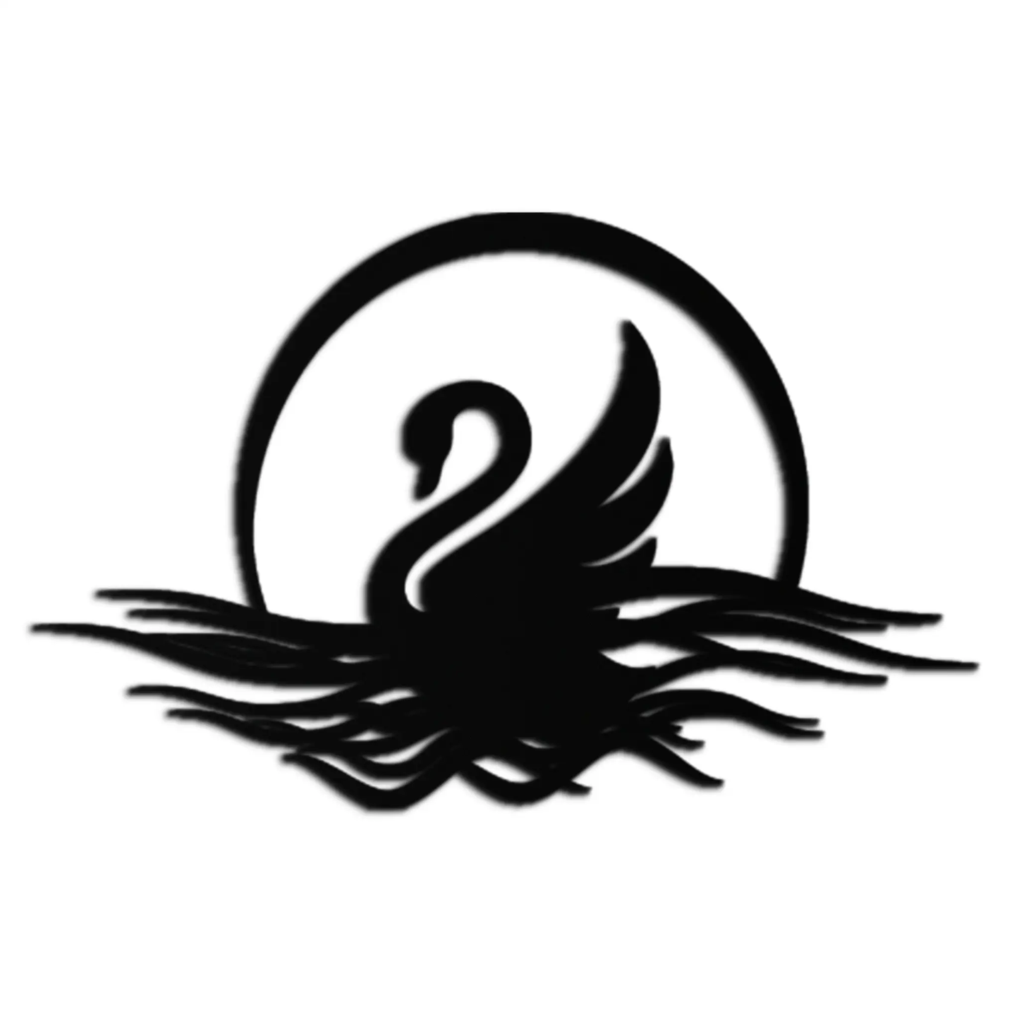 Elegant Swan On Lake metal wall art, black steel line sculpture, Enova Art on Tampa Home & Garden Store