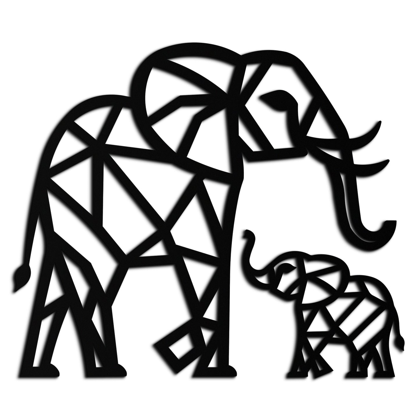 Elephant Family Metal Wall Art – Mom and Calves Silhouette Steel Decor for Nature and Animal Lovers- KAF337 - Tampa Home & Garden Store
