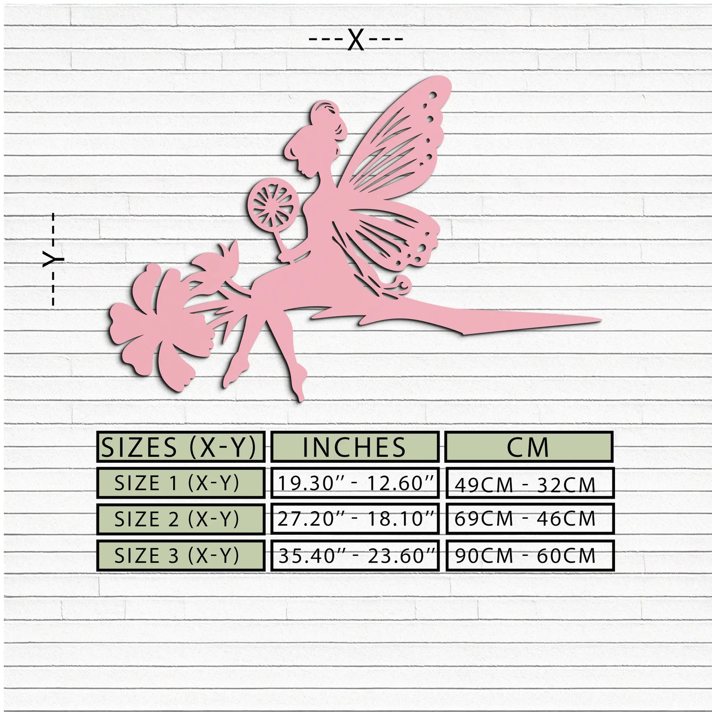 Enchanted Fairy On Flower metal wall art, pink silhouette with butterfly wings, Enova Art on Tampa Home & Garden Store