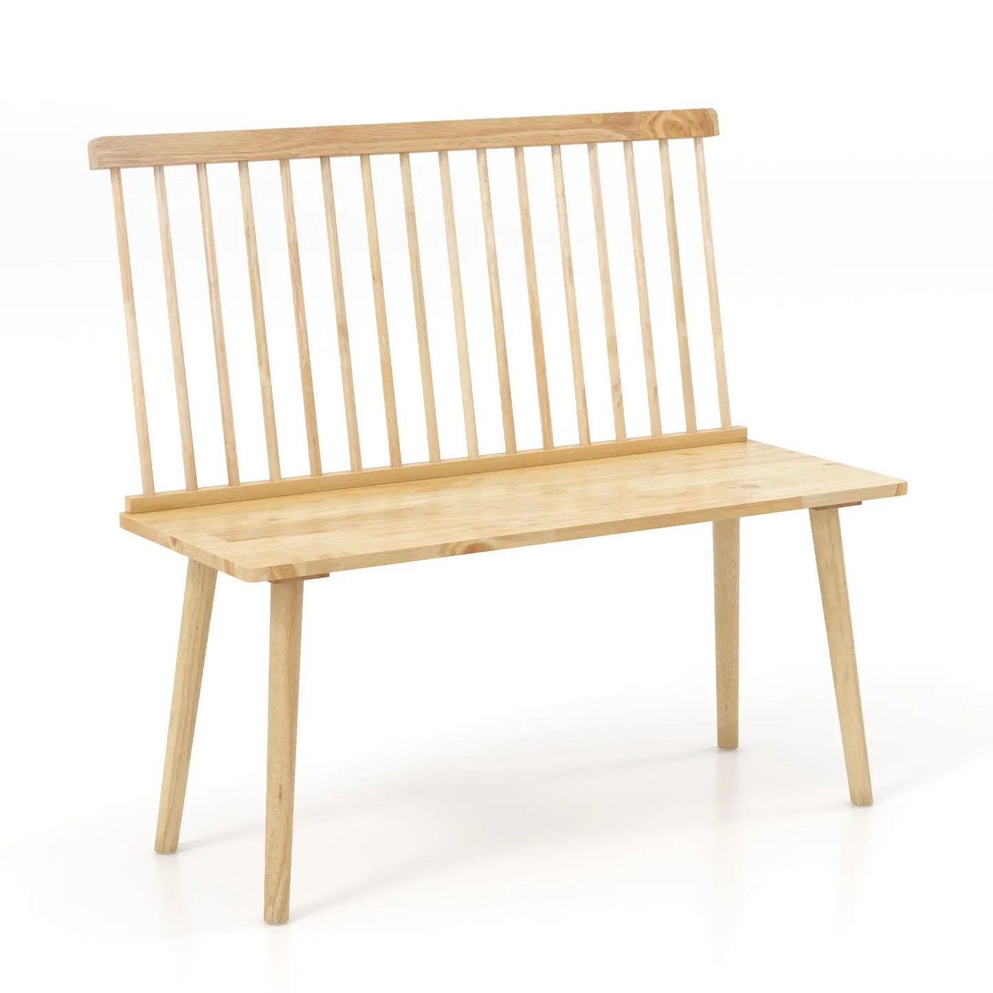 Two Seat Entryway Bench With Spindle Back in natural wood by DirectDeals on Tampa Home & Garden Store