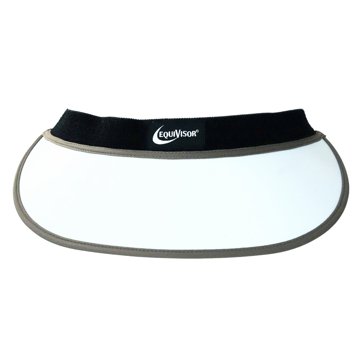 Sun visor EquiVisor Sport Complete with black headband, beige edge and logo patch on Tampa Home & Garden Store