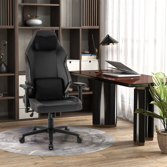 Ergonomic High Back Computer Chair with Magnetic Headrest and Lumbar Pillow-Black - Tampa Home & Garden Store