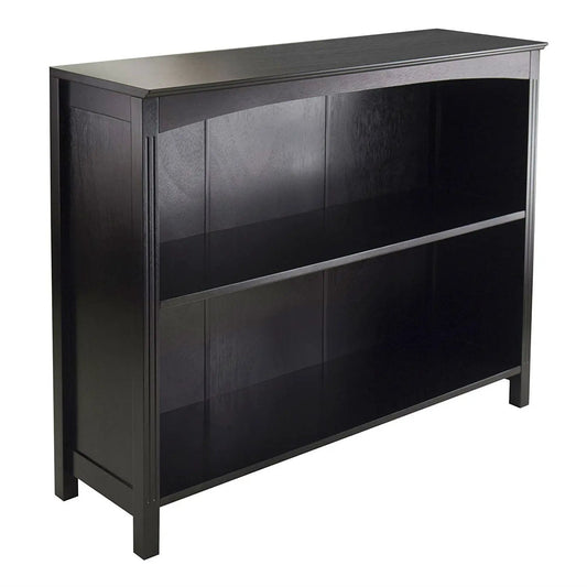 Espresso 3-tier bookcase shelf in black wood finish, sturdy living room storage on Tampa Home & Garden Store