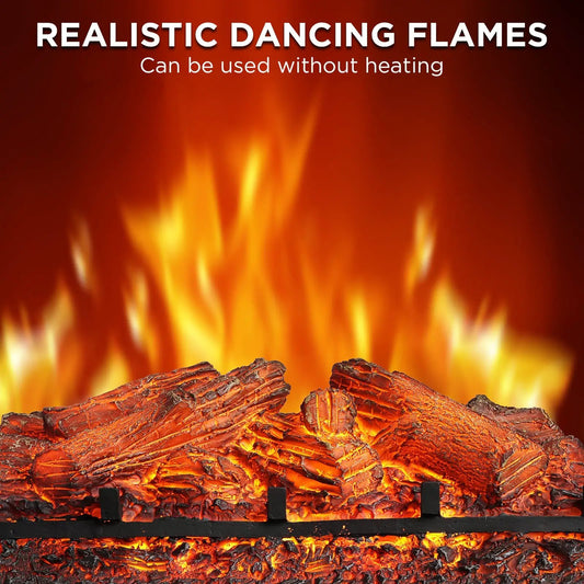 Electric fireplace logs Eternal Flame EF23-LG with realistic wood-look logs and glowing flames on Tampa Home & Garden Store