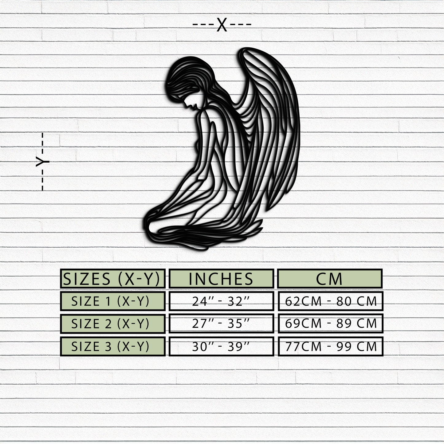 Ethereal Angel Metal Wall Art - Elegant and Serene Decorative Piece - KAF067 - Tampa Home & Garden Store