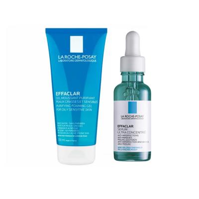 La Roche-Posay Effaclar 2pc kit with blue cleanser and serum bottle for oily blemish-prone skin on Tampa Home & Garden Store