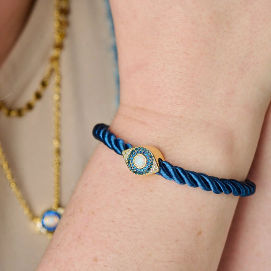 Evil Eye Adjustable Cord Bracelet blue cord with gold-tone eye charm by ALEX AND ANI on Tampa Home & Garden Store