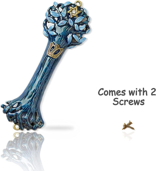 Exquisite Hand-Painted Mezuzah Case — Meaningful Jewish Gift & Home Blessing - Tampa Home & Garden Store