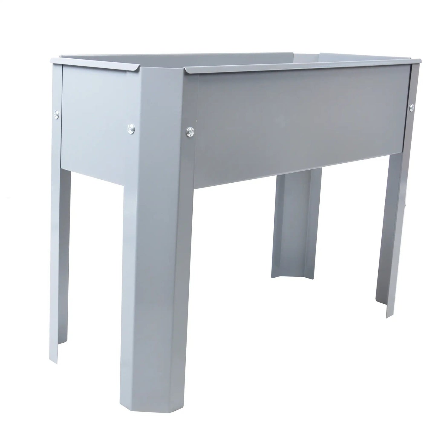 Elevated garden bed in Grey steel with sturdy legs for outdoors on Tampa Home & Garden Store