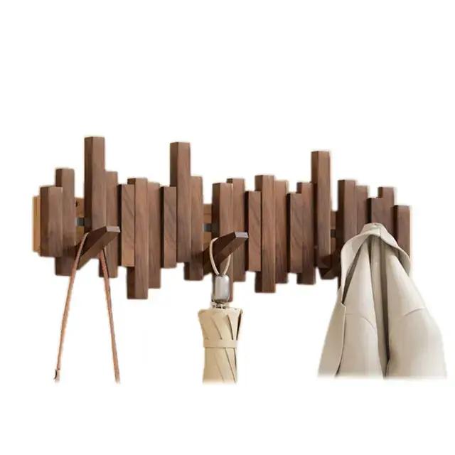 Piano Keys Solid Wood Coat Rack wall mount with block-style design, holds coats on Tampa Home & Garden Store