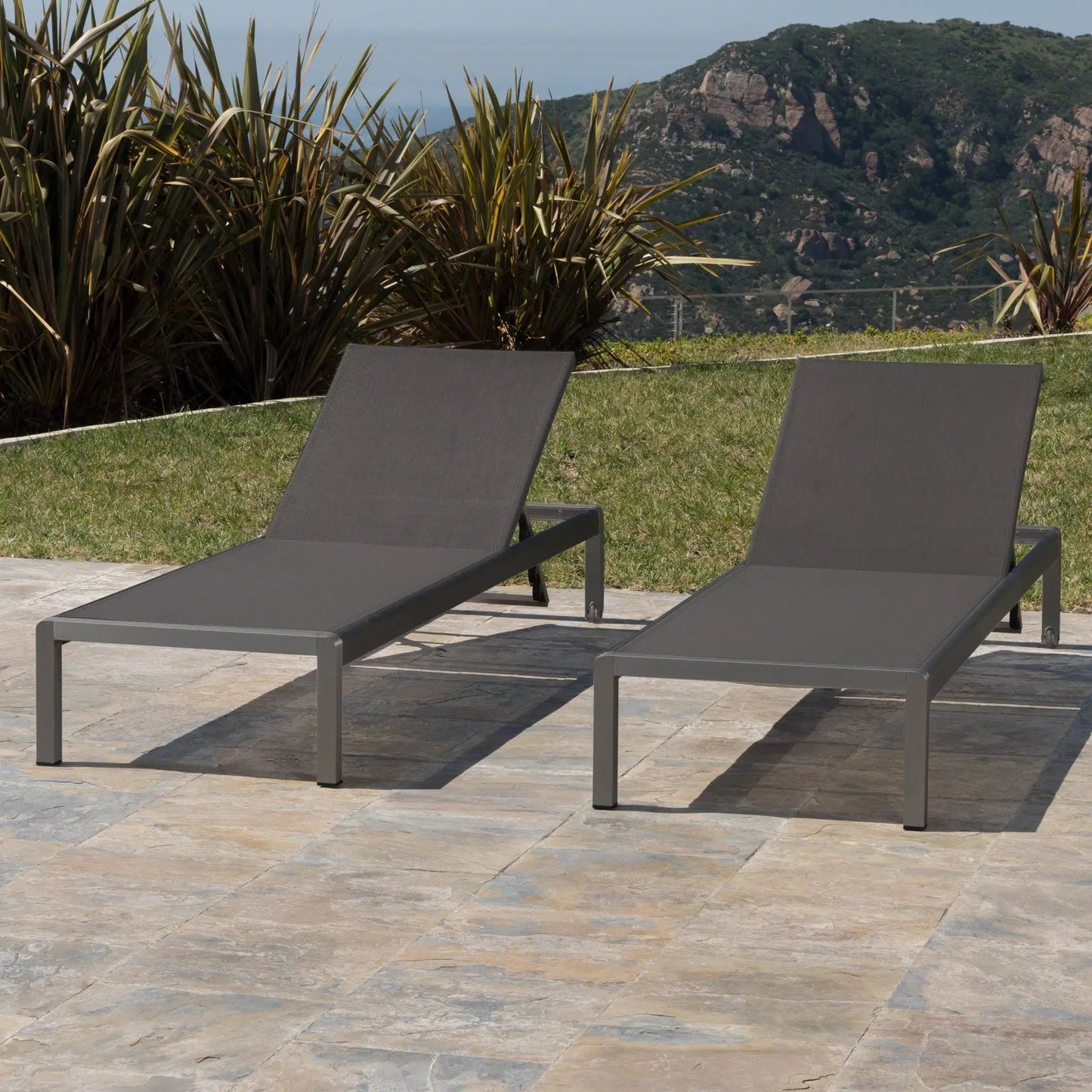 Cape Coral KD Chaise Lounge Gray Set of 2
