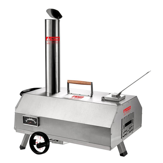 Semi Automatic Silver 12 Outdoor Pizza Oven, metal body with chimney on Tampa Home & Garden Store