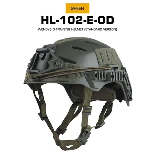 Tactical Helmet Wendy 3.0 training green with adjustable straps and side rails on Tampa Home & Garden Store