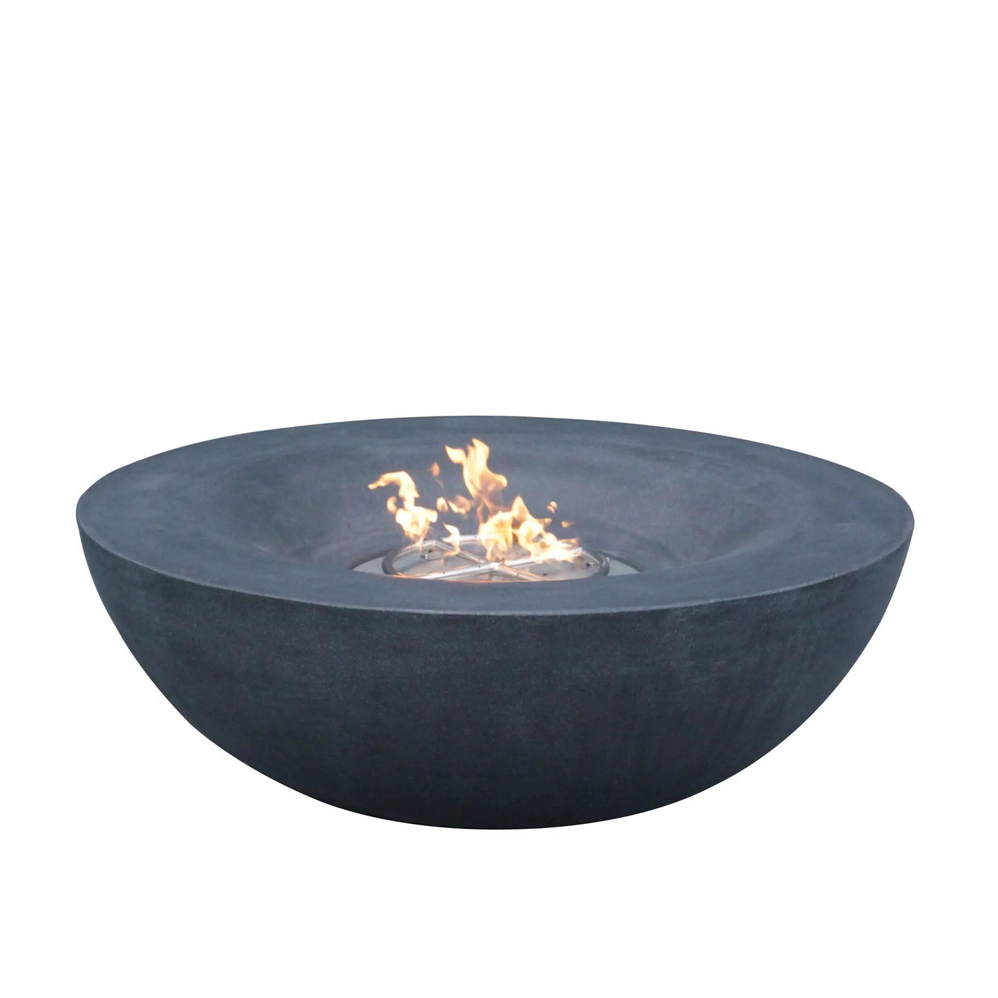 Cuenco para fogata de gas propano de hormigón para exteriores de 42 pulgadas en color gris oscuro