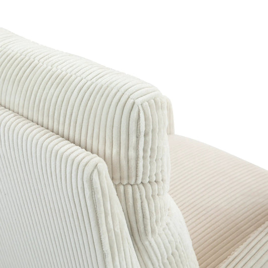 JiaDa upholstered swivel glider chair cream corduroy fabric on Tampa Home & Garden Store