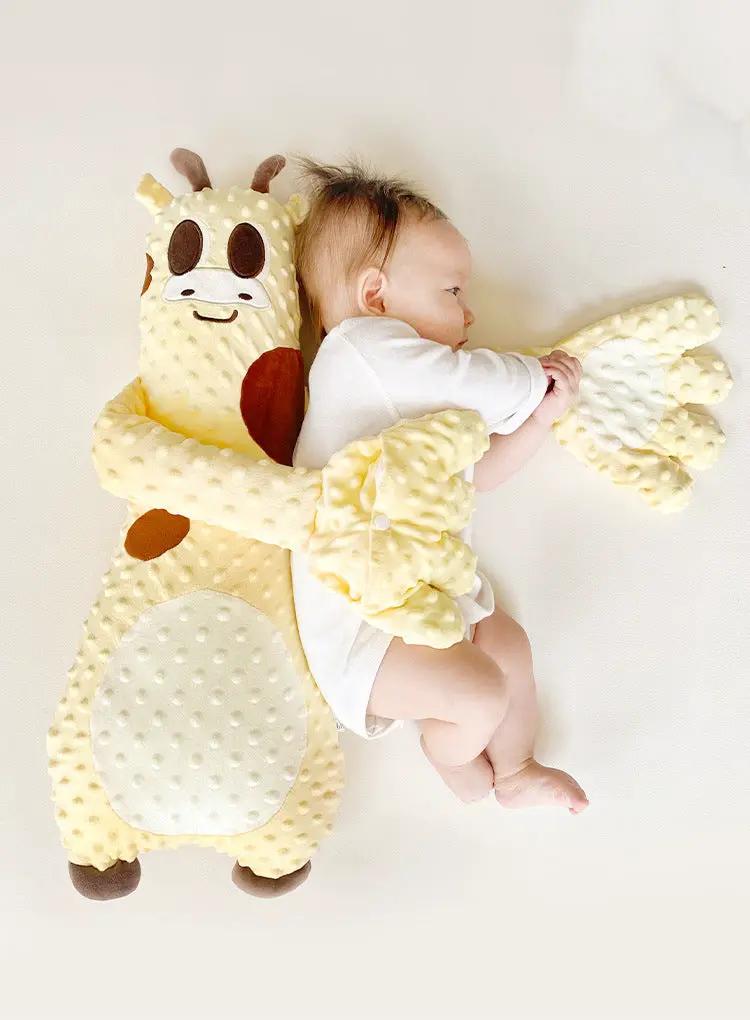 Baby sleeping pillow with security and comfort, yellow giraffe plush cuddler for baby on Tampa Home & Garden Store