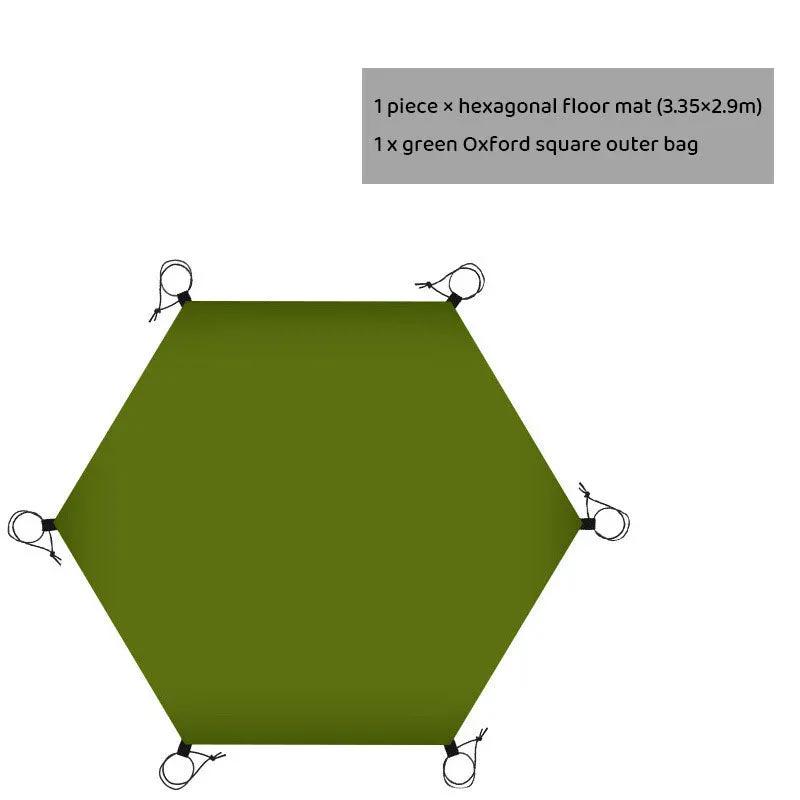 Tapis de tente de camping extérieur, tapis surdimensionné, en tissu Oxford, imperméable, résistant à l'humidité, tapis de pique-nique polygonal résistant à l'usure