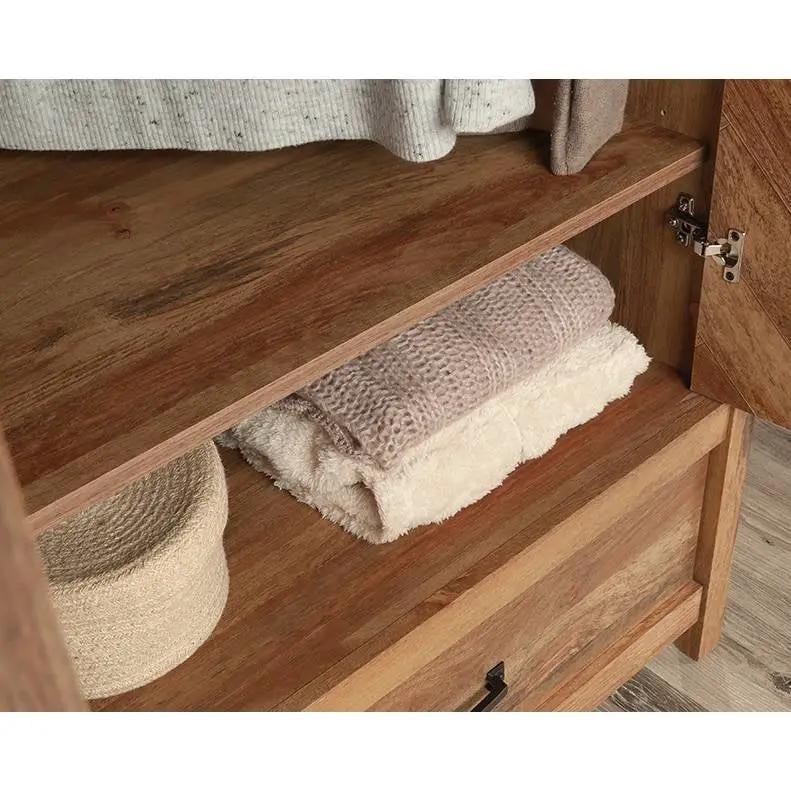 FarmHouse Rustic Herringbone 1 Drawer Garment Rod Wardrobe Armoire - Tampa Home & Garden Store