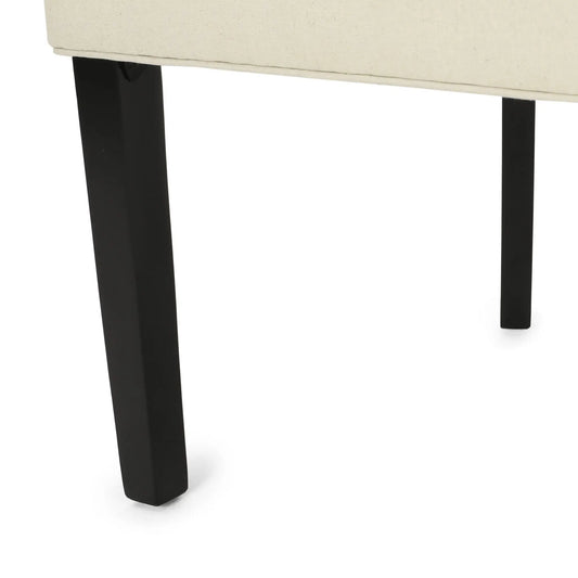 Cheney Dining Chair KD MP2 set of 2 with beige fabric seat and black square legs on Tampa Home & Garden Store