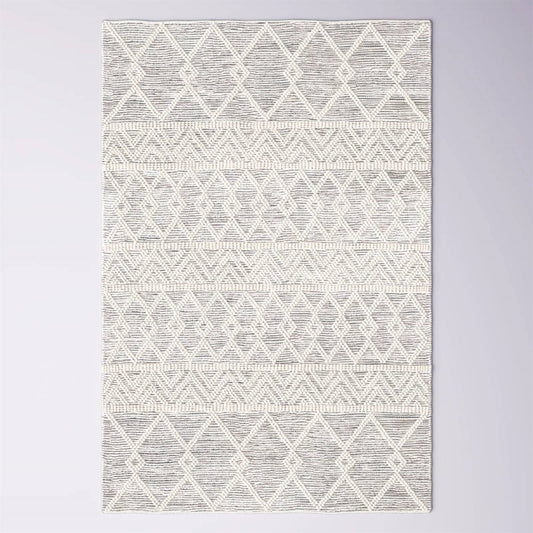5-ft. x 7.5-ft. Hand Woven Wool Blend Grey Beige Ivory Persian Style Area Rug - Tampa Home & Garden Store