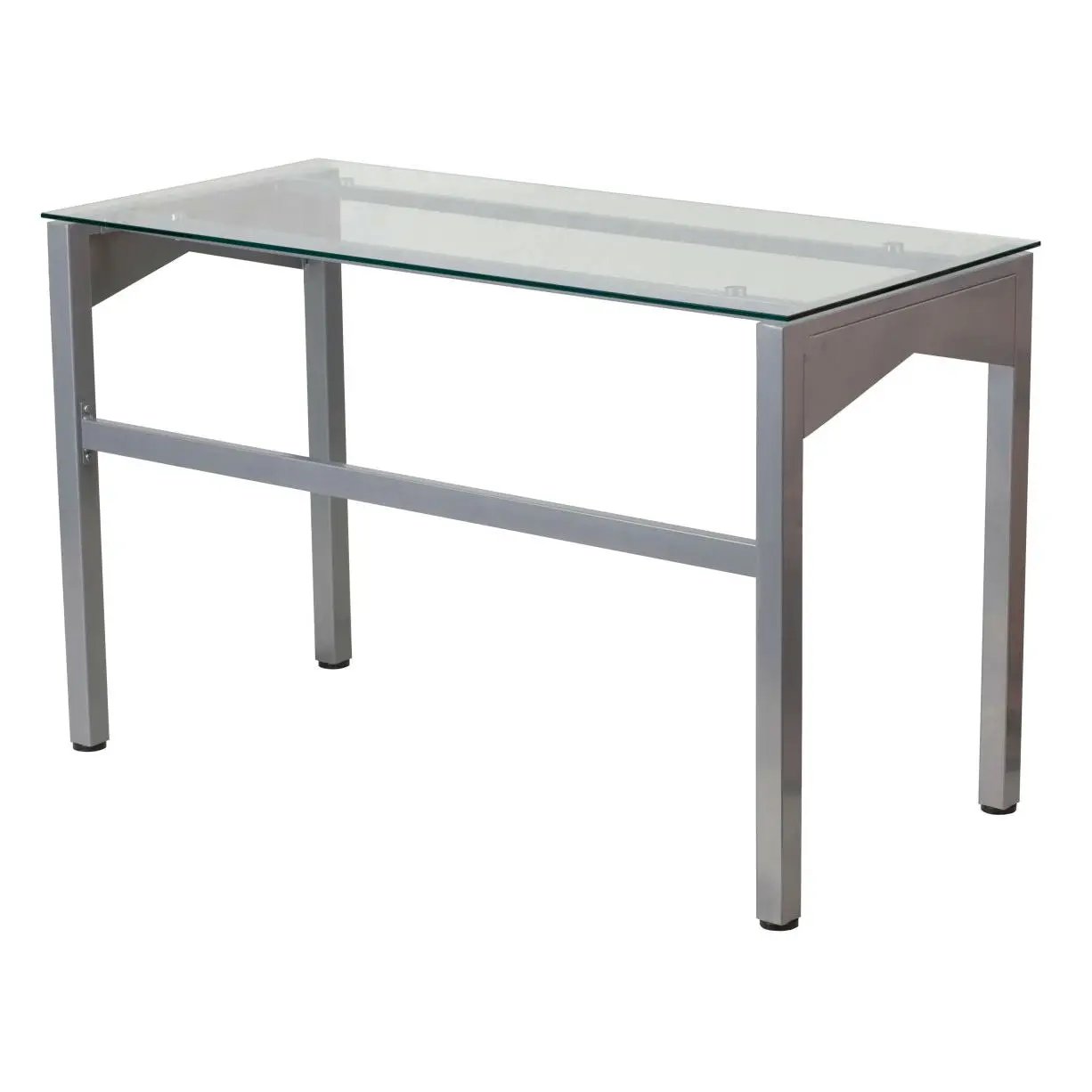 Rectangular Writing Table Office Desk with Clear Tempered Glass Surface - Tampa Home & Garden Store