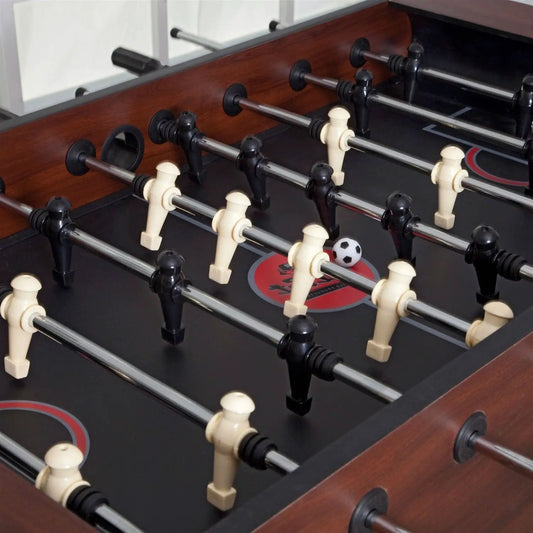 Game Time 55-inch foosball table with wood cabinet and silver rods, 4 balls on Tampa Home & Garden Store