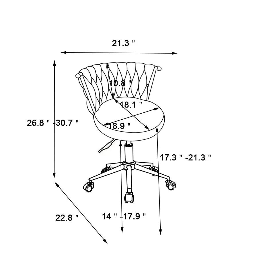 Yellow rotating bucket chair with tufted back, 360° swivel, wheeled base by VIP Digital Presence on Tampa Home & Garden Store