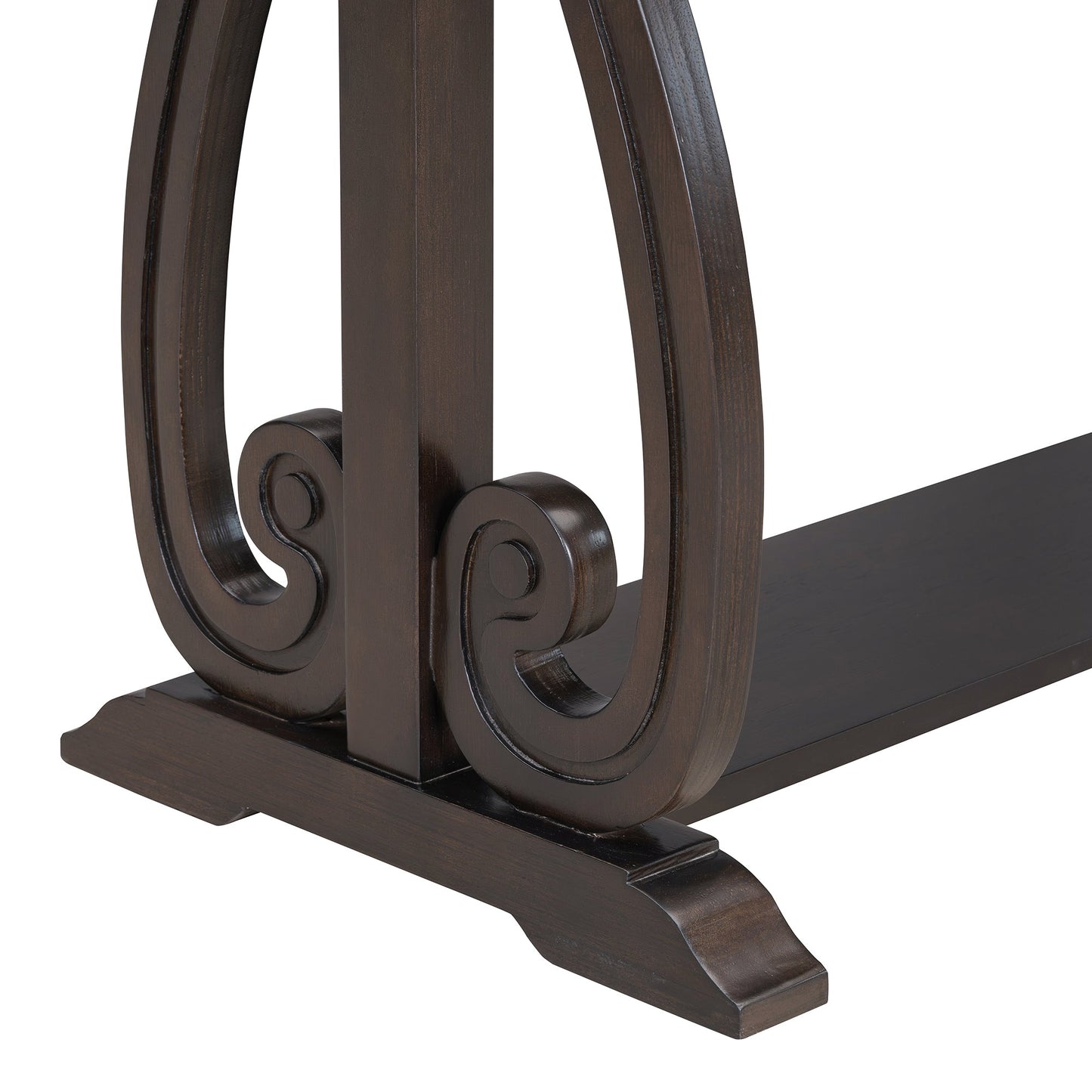 Console rustique vintage de 122 cm – Table d'entrée de style fermier avec étagère ouverte et construction robuste (Expresso)