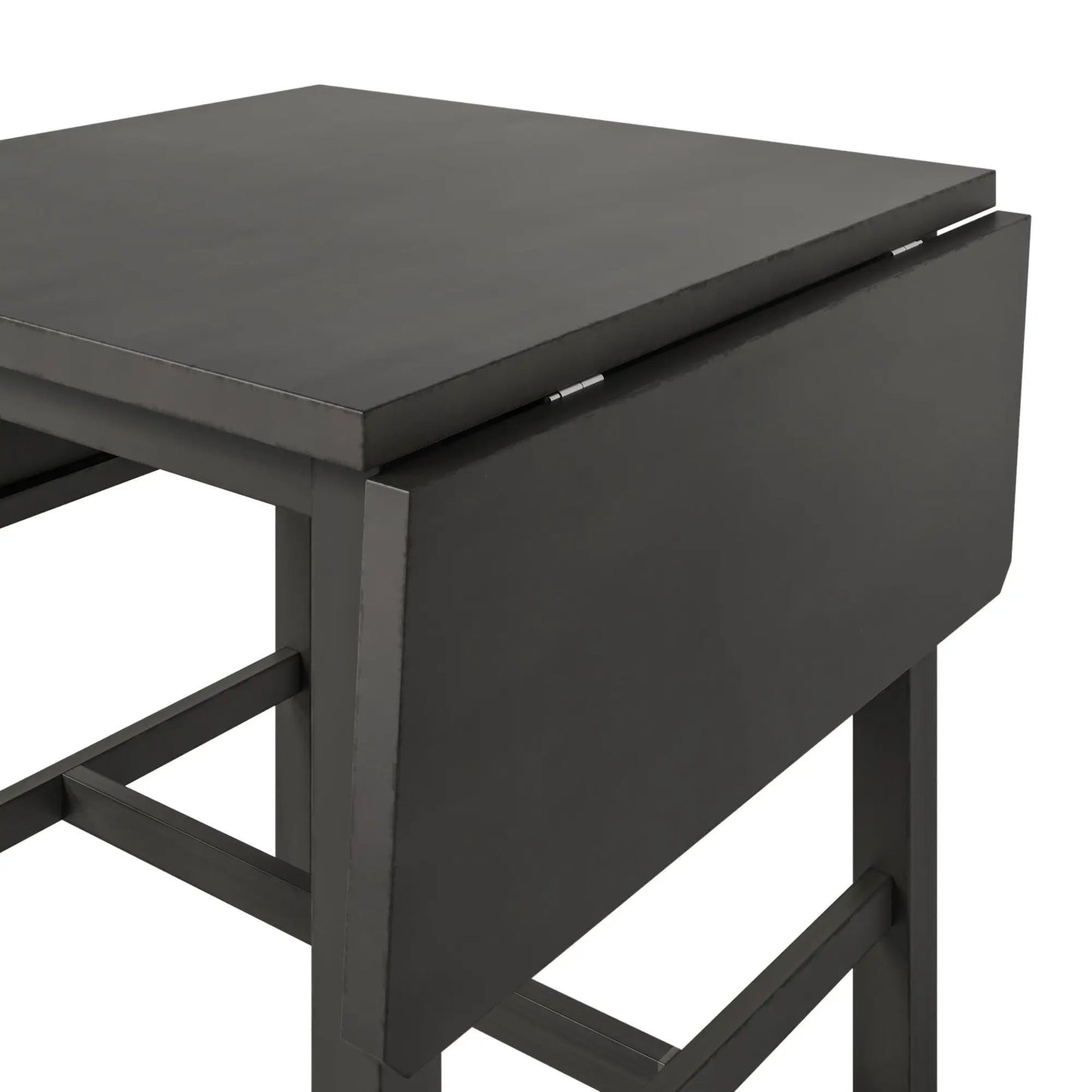 Topmax 5-Piece Wood Extendable Dining Table in dark gray finish with extension and square legs on Tampa Home & Garden Store