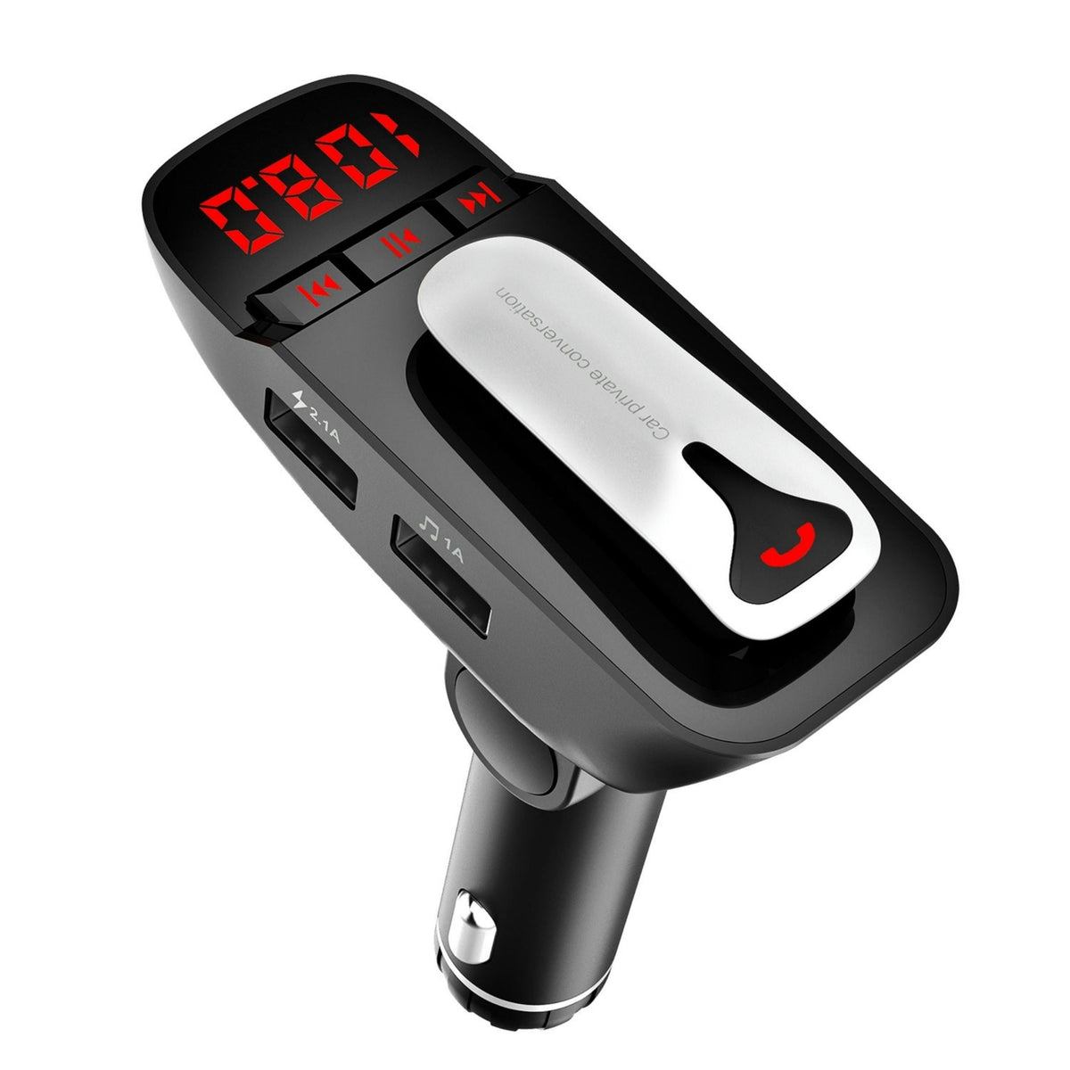 Wireless car FM transmitter with hands-free calls, 2 USB ports, MP3 player TF card & Aux-in on Tampa Home & Garden Store