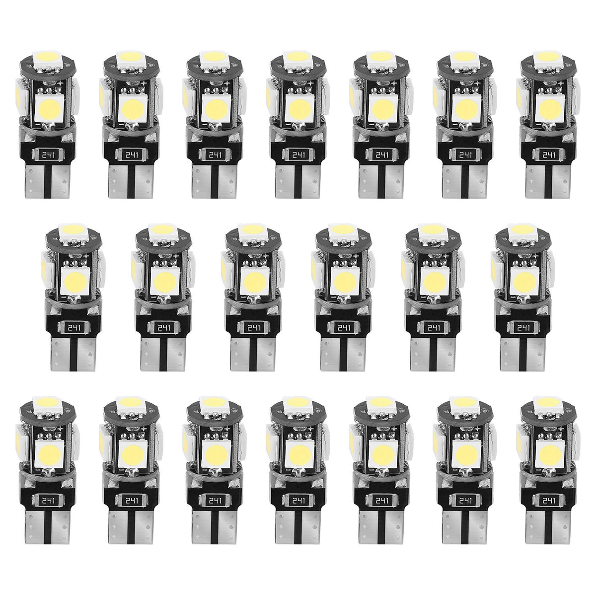 20Pcs T10 SMD5050 LED Light Bulbs 6000K wedge car interior lamps kits on Tampa Home & Garden Store