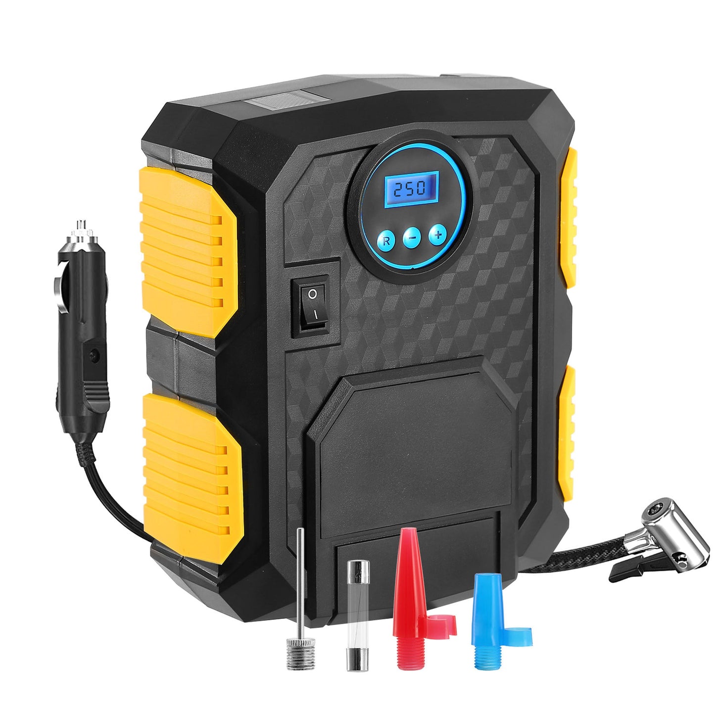 Portable 12v Tire Inflator and the LCD Display