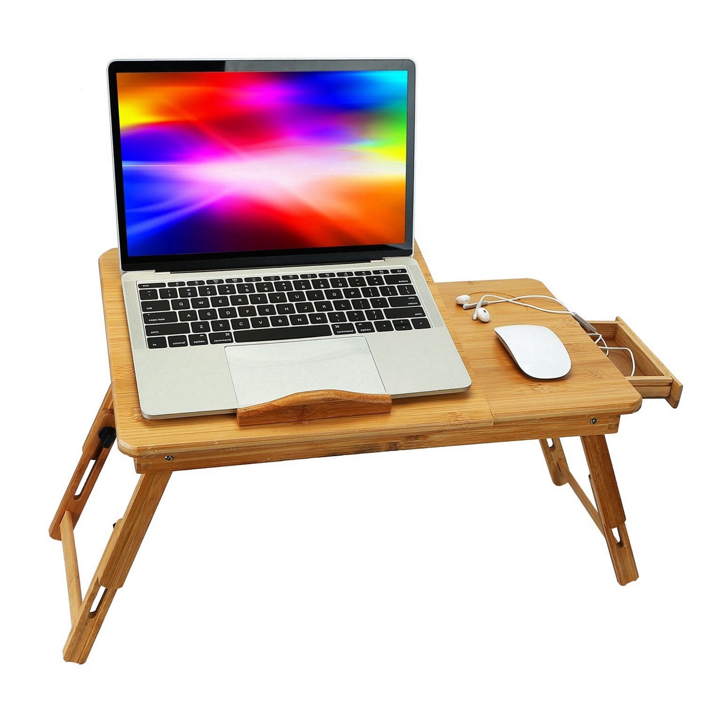 Bamboo Tilting Lap Desk with Storage Drawer
