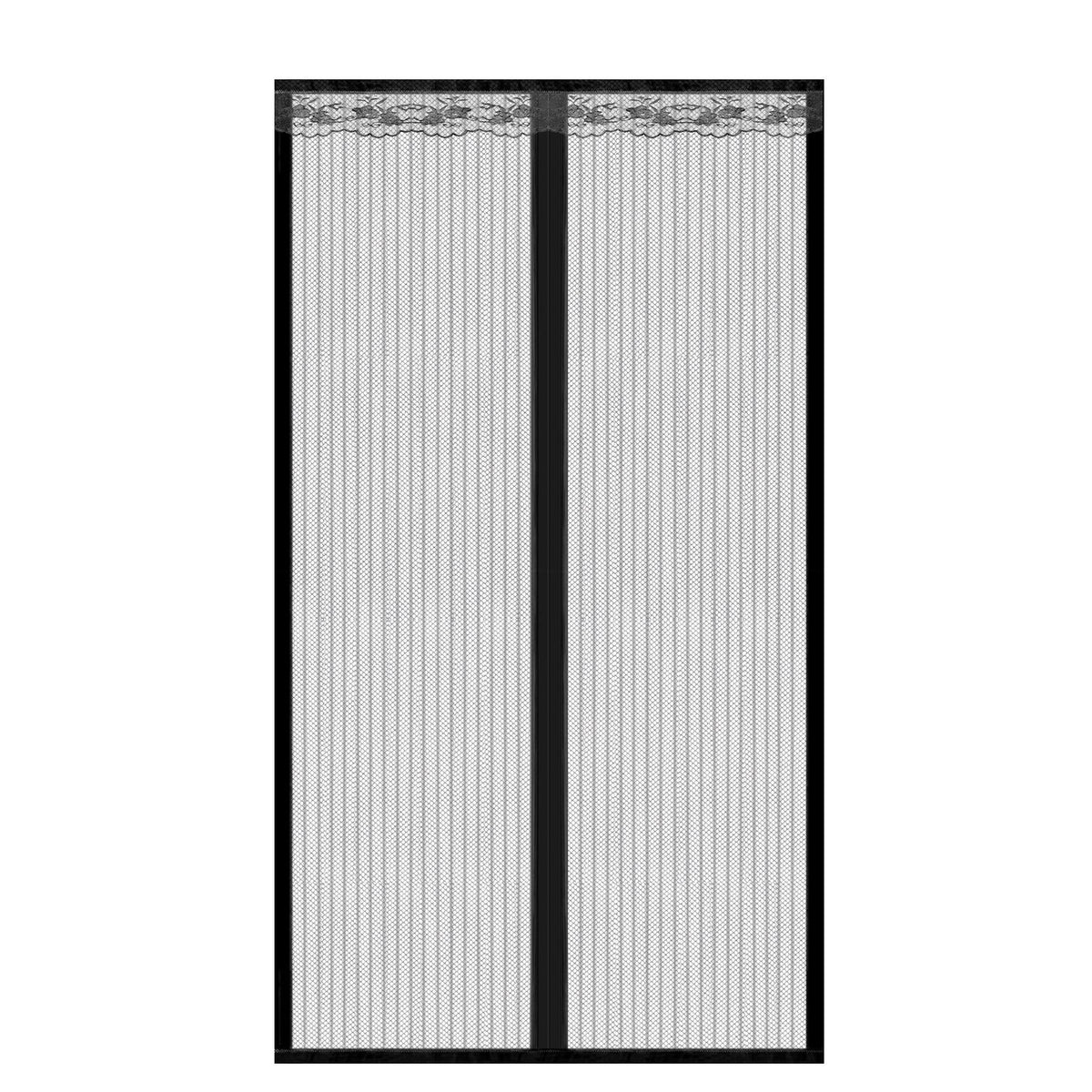 Magnetic mesh door screen 39x82 in with lace top, dual-panel hands-free insect barrier on Tampa Home & Garden Store