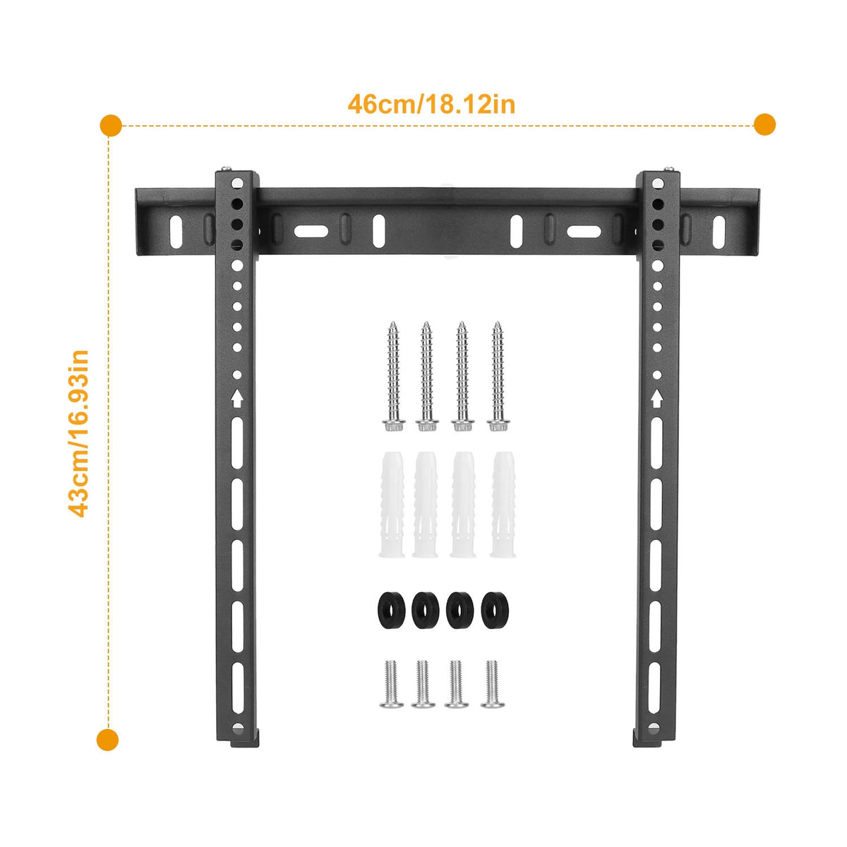 Best Product Finds black TV wall mount bracket for 32-65in TVs, 400x400mm VESA, max 30kg on Tampa Home & Garden Store