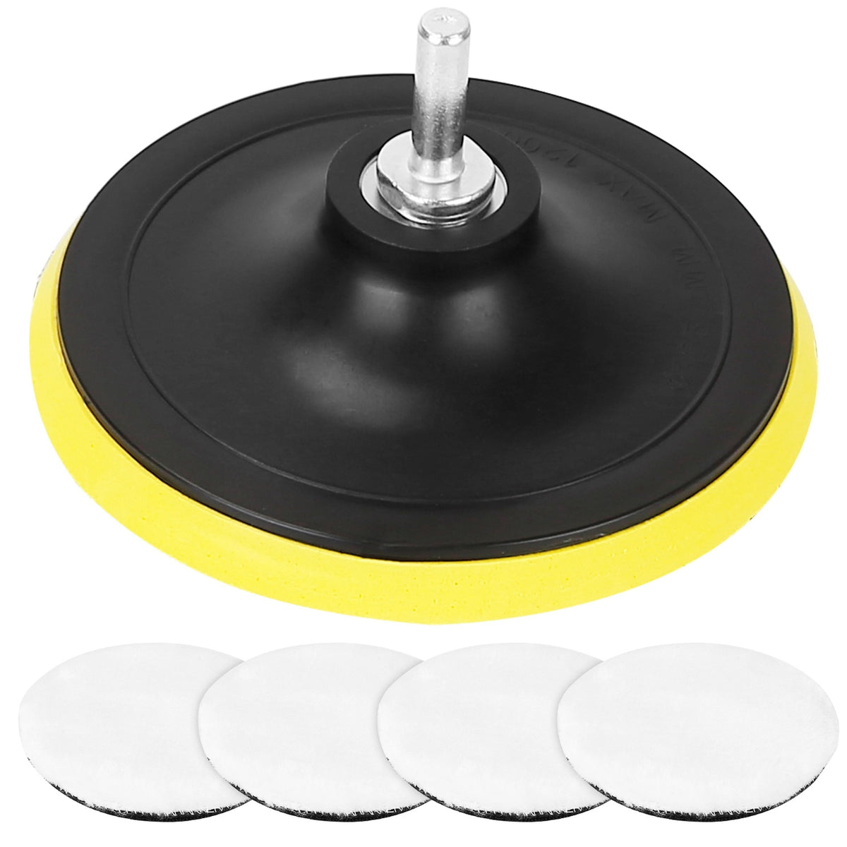 5Pcs 6in buffing pads set M14 screw for car polisher yellow pad black backing white discs on Tampa Home & Garden Store
