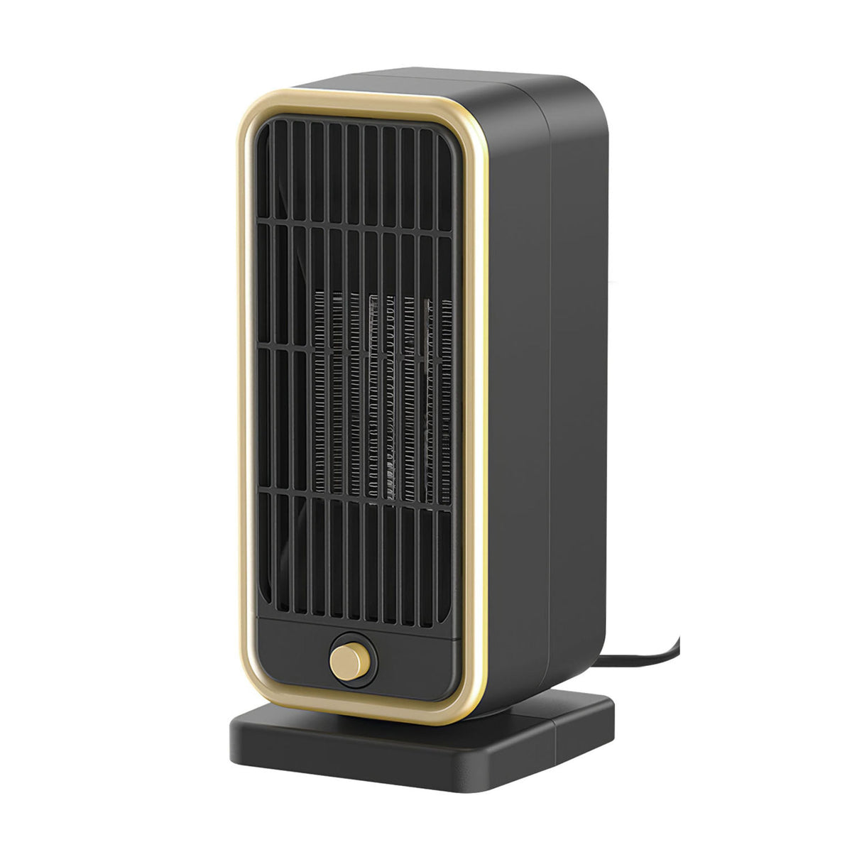 Portable Electric Heater 500W PTC ceramic by Best Product Finds, black with gold trim on Tampa Home & Garden Store