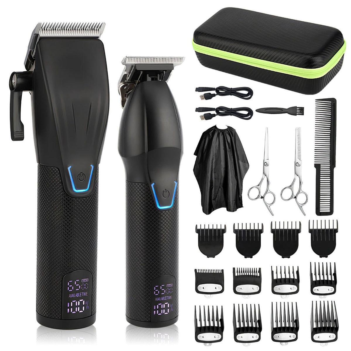 Men's cordless hair clipper and trimmer kit with dual clippers, case, USB cables and tools on Tampa Home & Garden Store
